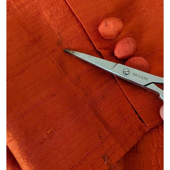 Vintage Tailored Raw Silk Dupioni Longline Blazer Jacket Women 8‎ Made in USA - Picture 8 of 8